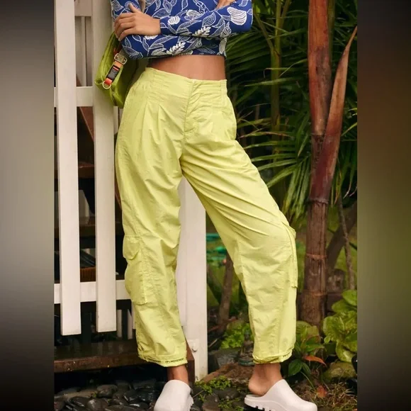 Free People Movement Women's Mesmerize Me Pant Yellow - Size XS - Picture 2 of 12